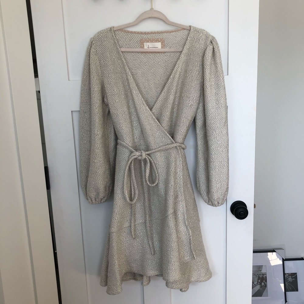 NWOT Anthropologie wrap mini knit dress